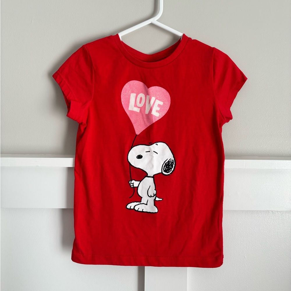EUC Peanuts 6X Girls Snoopy Red Kids T-Shirt